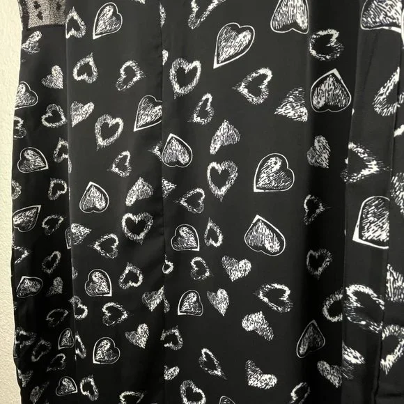 Cider Little Black Heart Midi Dress NWT - Picture 5 of 7